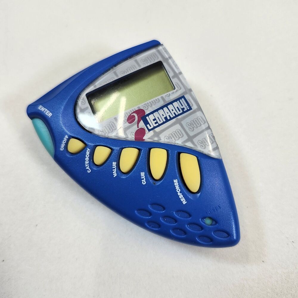Jeopardy Pocket Game Electronic Handheld LCD Quiz Hasbro C281A VTG Tested Works